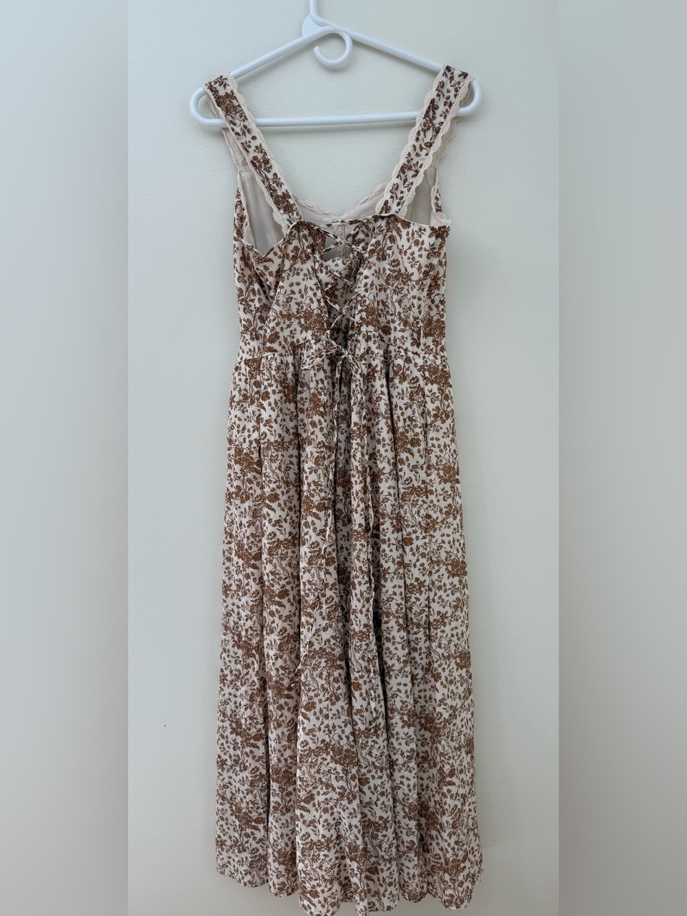 NWT American Eagle Sundress Sz L Cottagecore Corset Back Floral - Picture 2 of 16